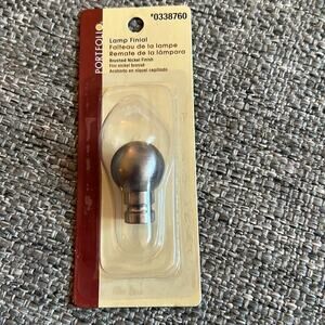 New Unopened Portfolio Lamp Finial - Brushed Nickel Finish #0338760